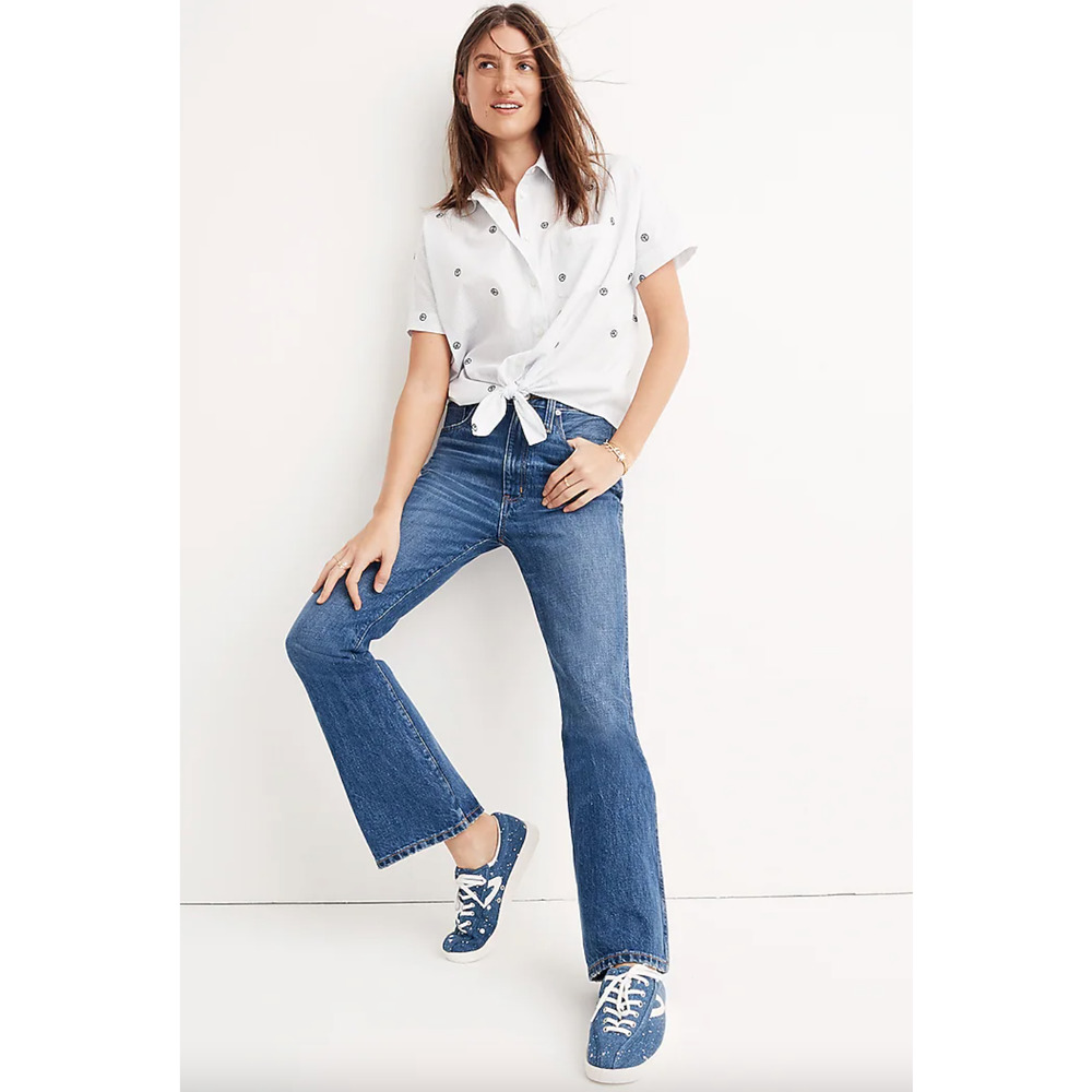 Madewell Rigid Flare High Waisted Medium Wash Jeans Women's Size 32Tall